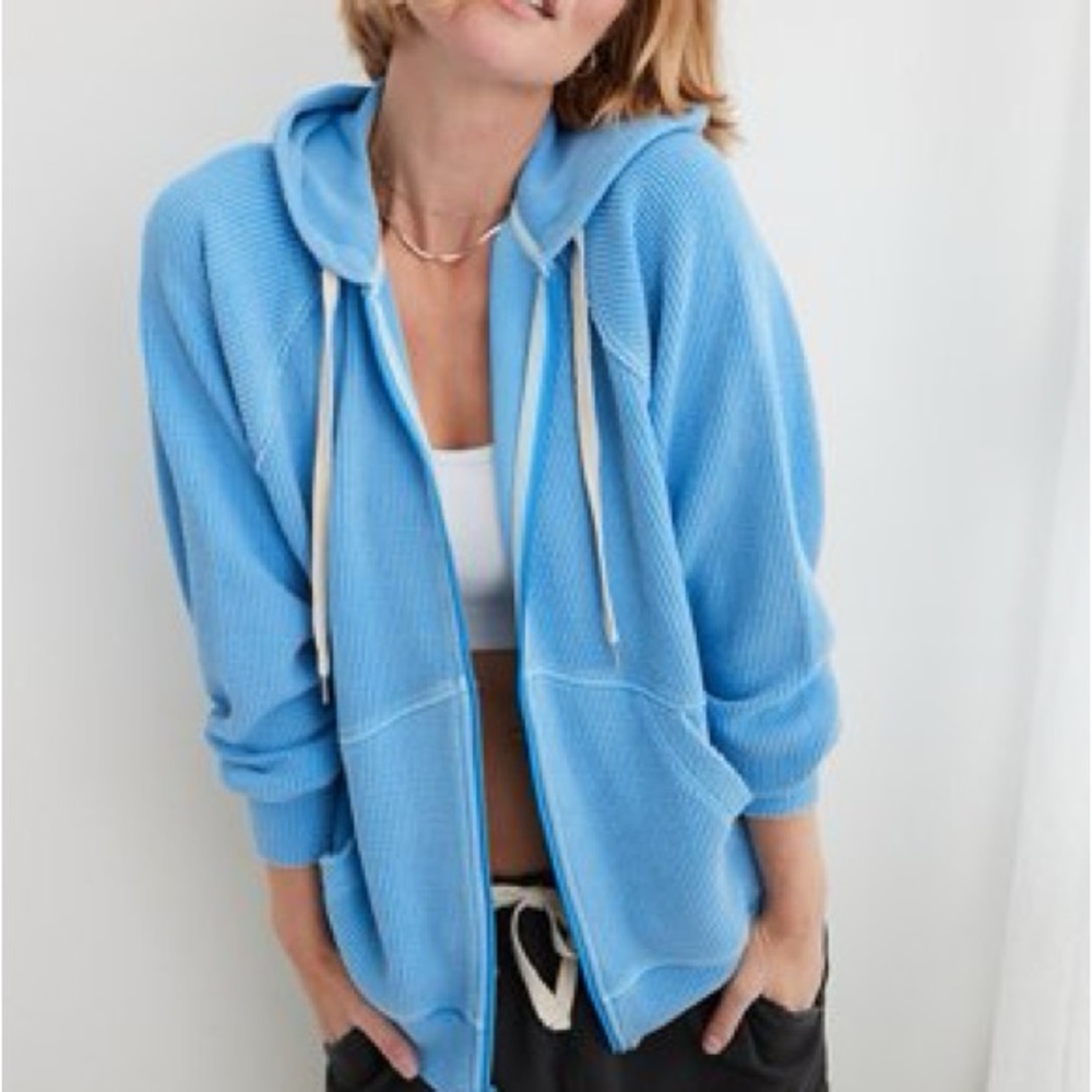 NWT Aerie Wonder full zip textured hoodie